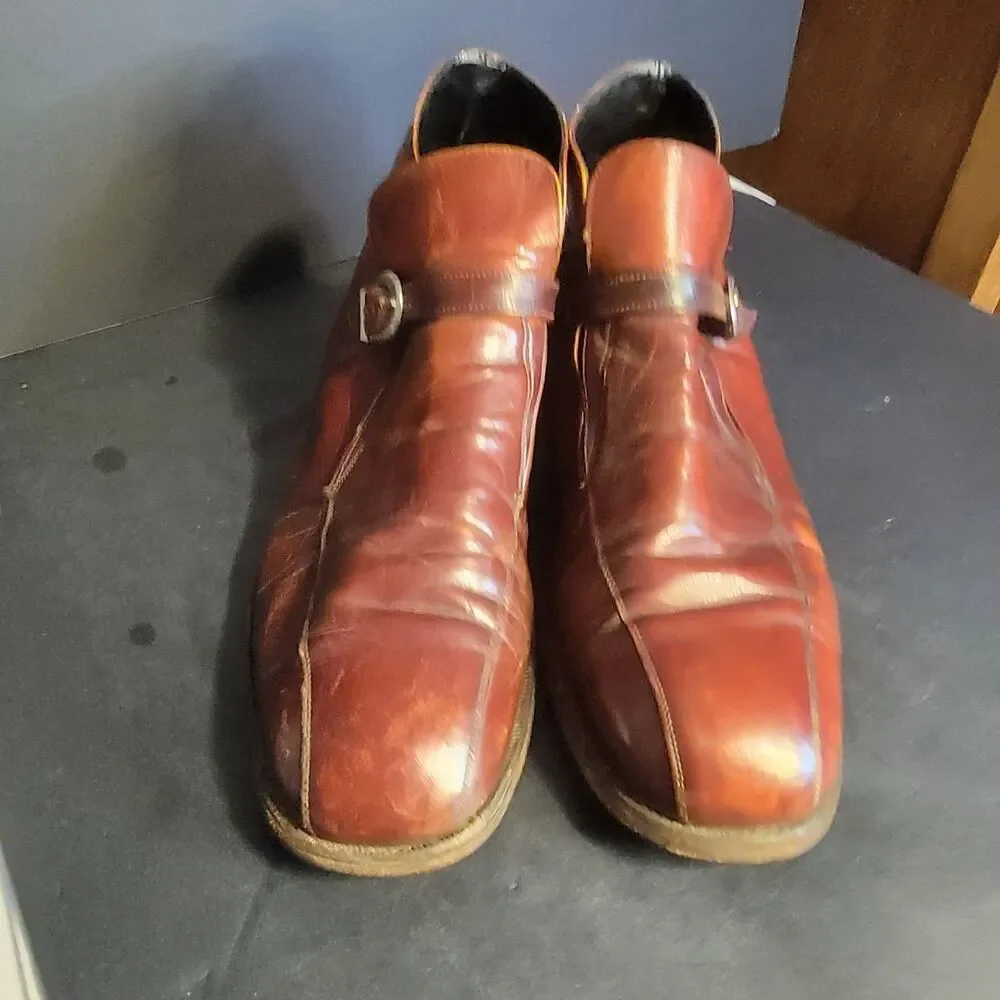 Men's Brown Leather Florsheim Shoes with Buckle - US 8.5 D